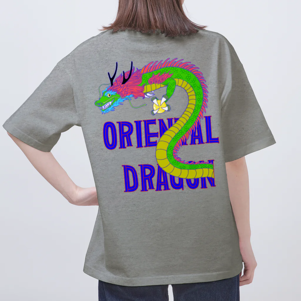 LalaHangeulのORIENTAL DRAGON（龍）英字 バックプリント Oversized T-Shirt