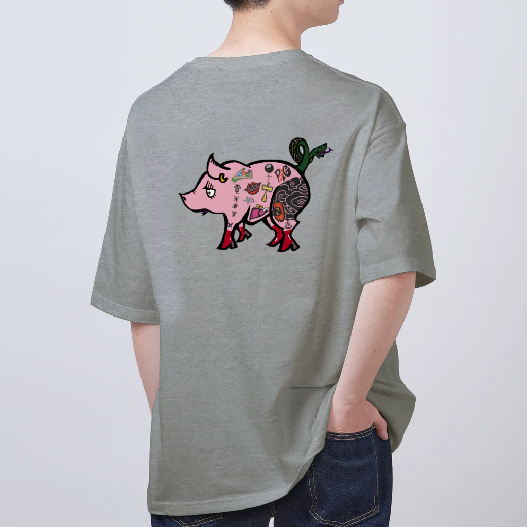 ワダリョータローのTATTOOブタ オーバーサイズTシャツ