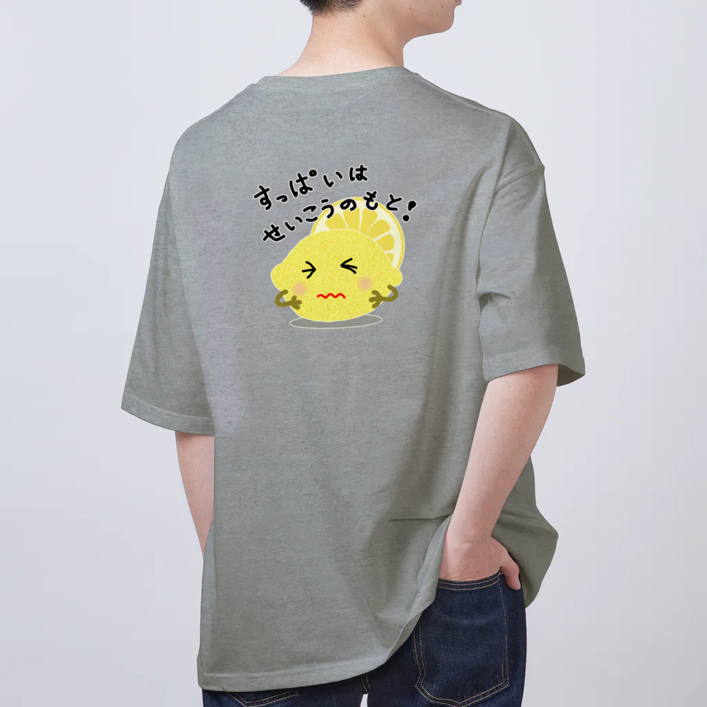 MZグラフィックスのレモン　すっぱいはせいこうのもと　ロゴTシャツ Oversized T-Shirt