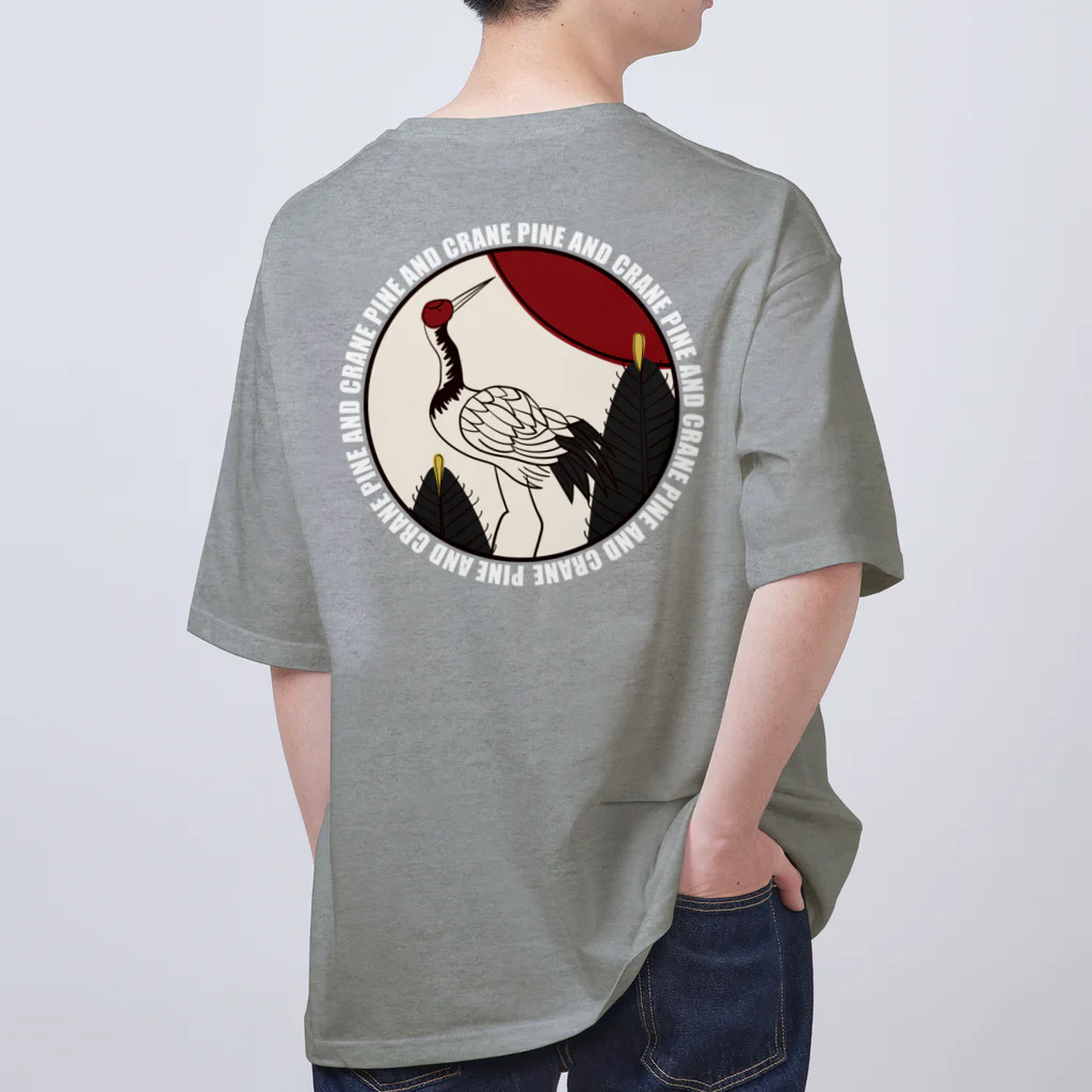 WebArtsのHanafuda January Design "Pine and Crane" 一月の花札「松に鶴」 Oversized T-Shirt