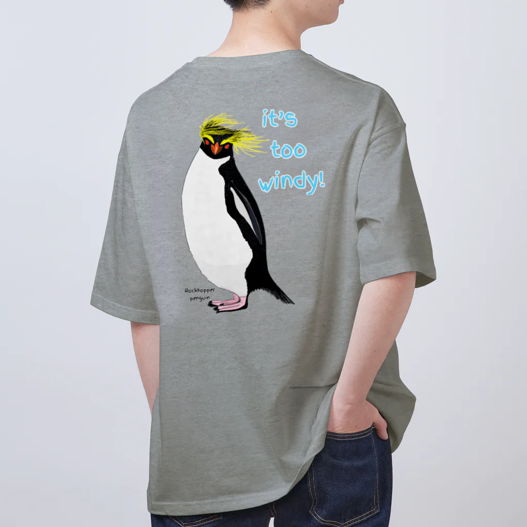 LalaHangeulのRockhopper penguin　(イワトビペンギン)　バックプリント オーバーサイズTシャツ