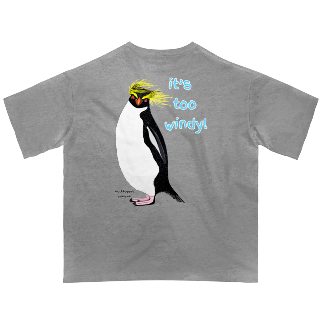 LalaHangeulのRockhopper penguin　(イワトビペンギン)　バックプリント Oversized T-Shirt