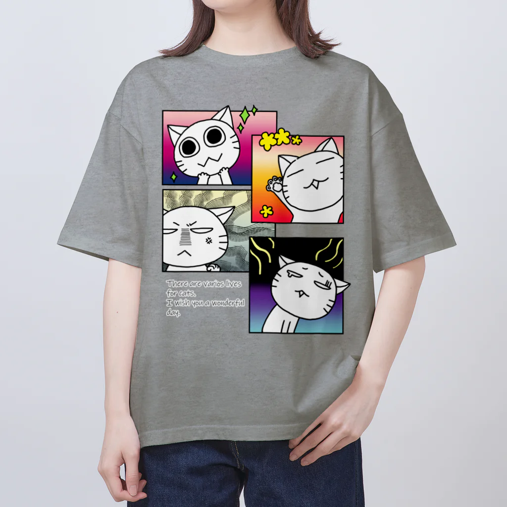 ばんちゃ🐱にゃんこ恩返しショップの喜怒哀楽のにゃんこ Oversized T-Shirt