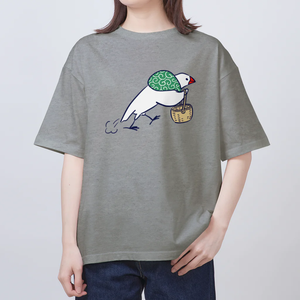 ふろしき文鳥のお店のお買い物にむかうふろしき文鳥 Oversized T-Shirt