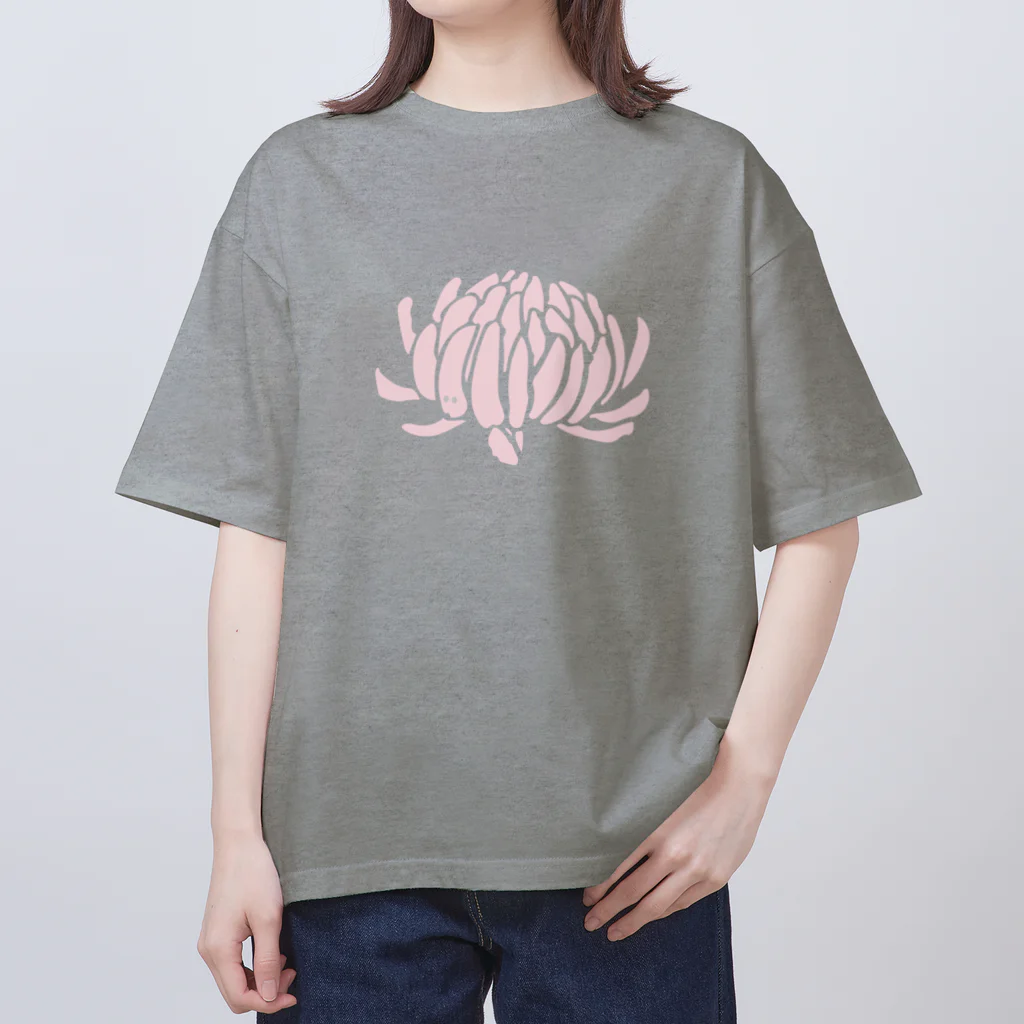 おばけ植物園のおばけ花（キク）ピンク オーバーサイズTシャツ