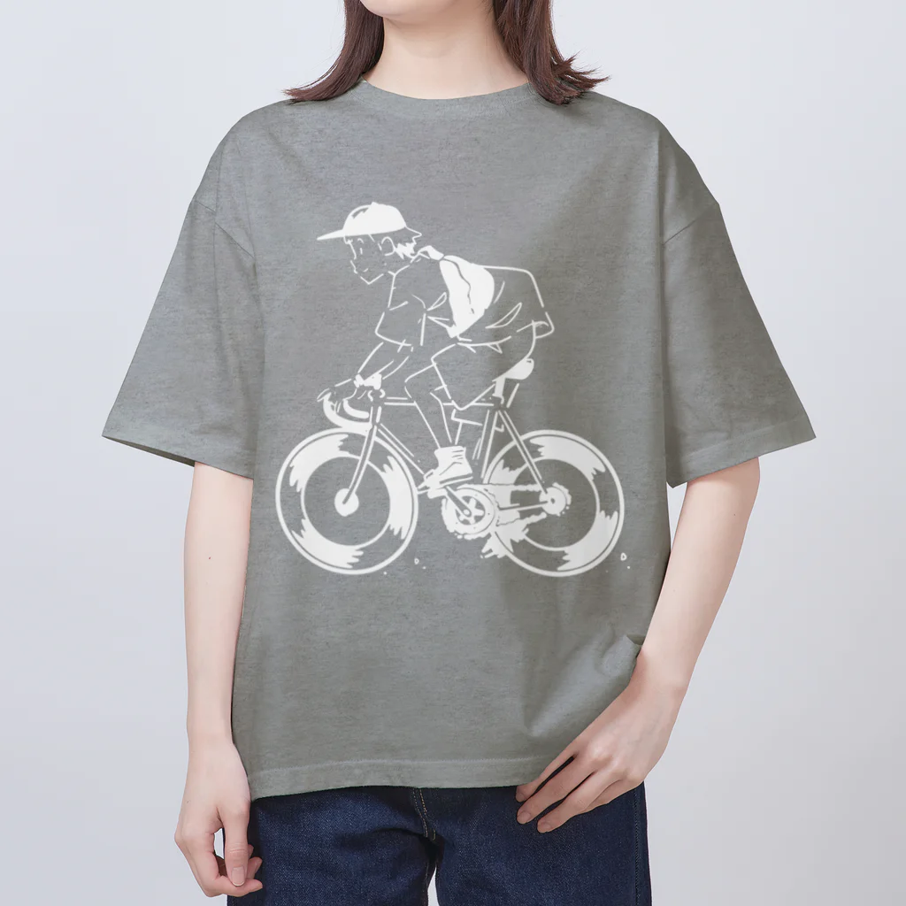 山形屋米店のピストバイクでポタリング オーバーサイズTシャツ