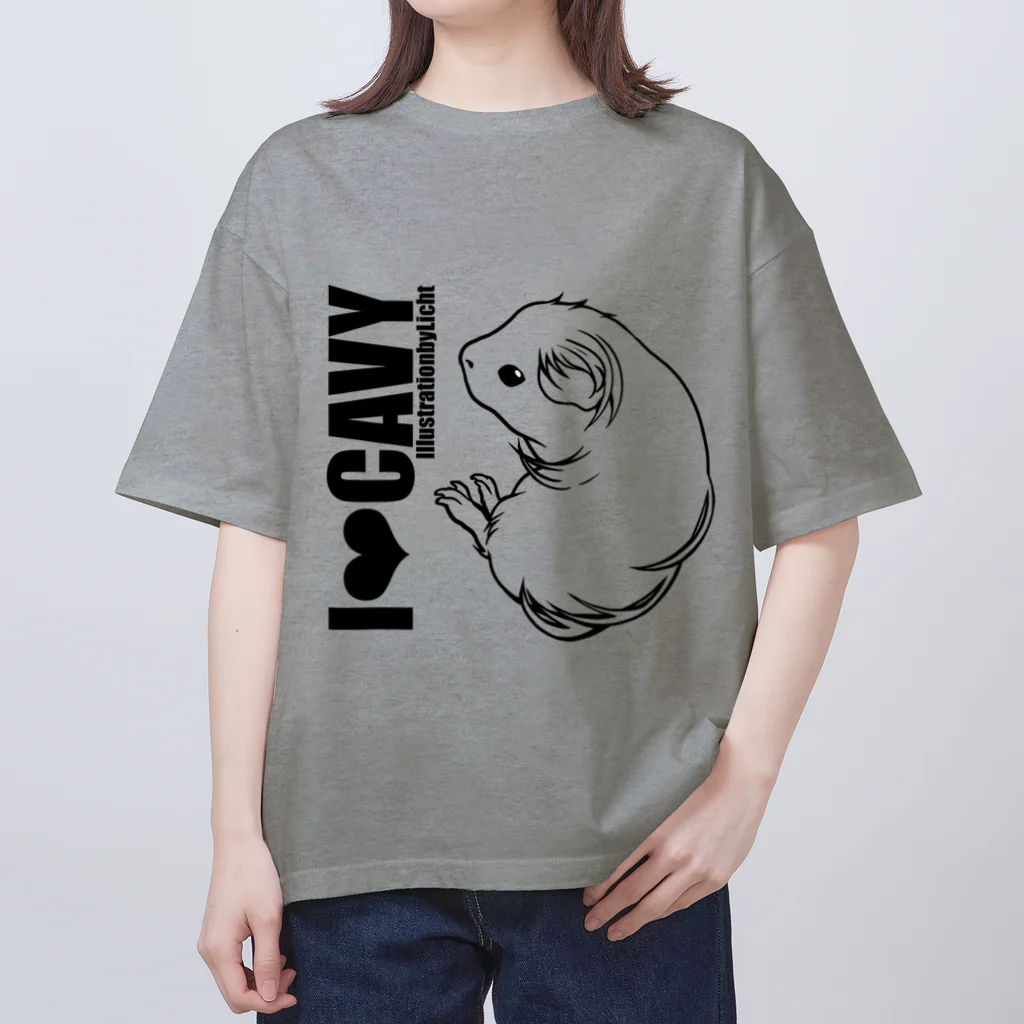 LichtmuhleのI❤︎CAVY-シェルティモルモット Oversized T-Shirt