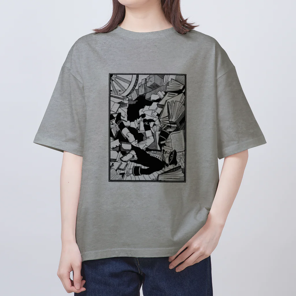 Saza-nami Antique designの本の海 オーバーサイズTシャツ