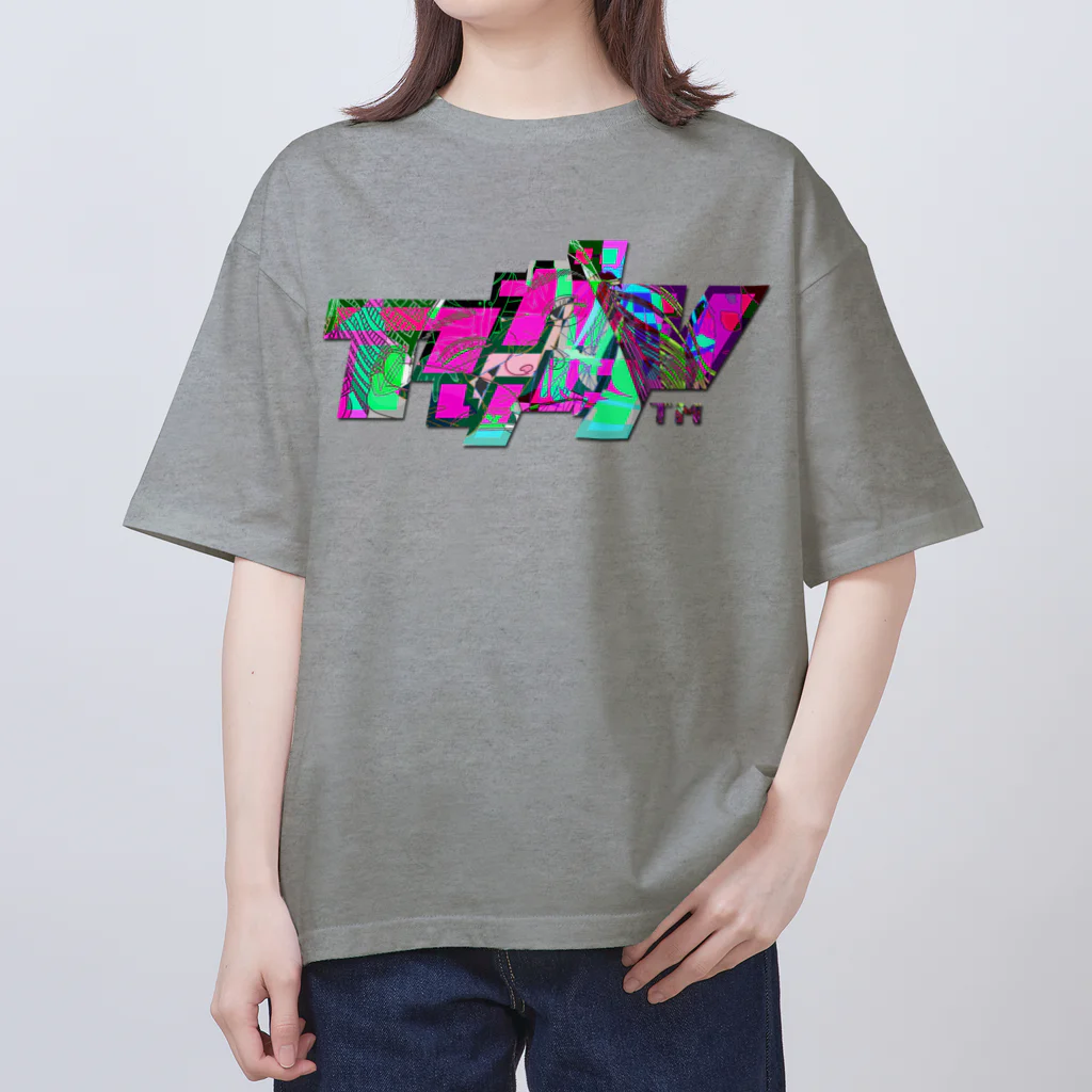 VRIGVTVSHI のアリガタシ™ NEON MIX GRAY オーバーサイズTシャツ