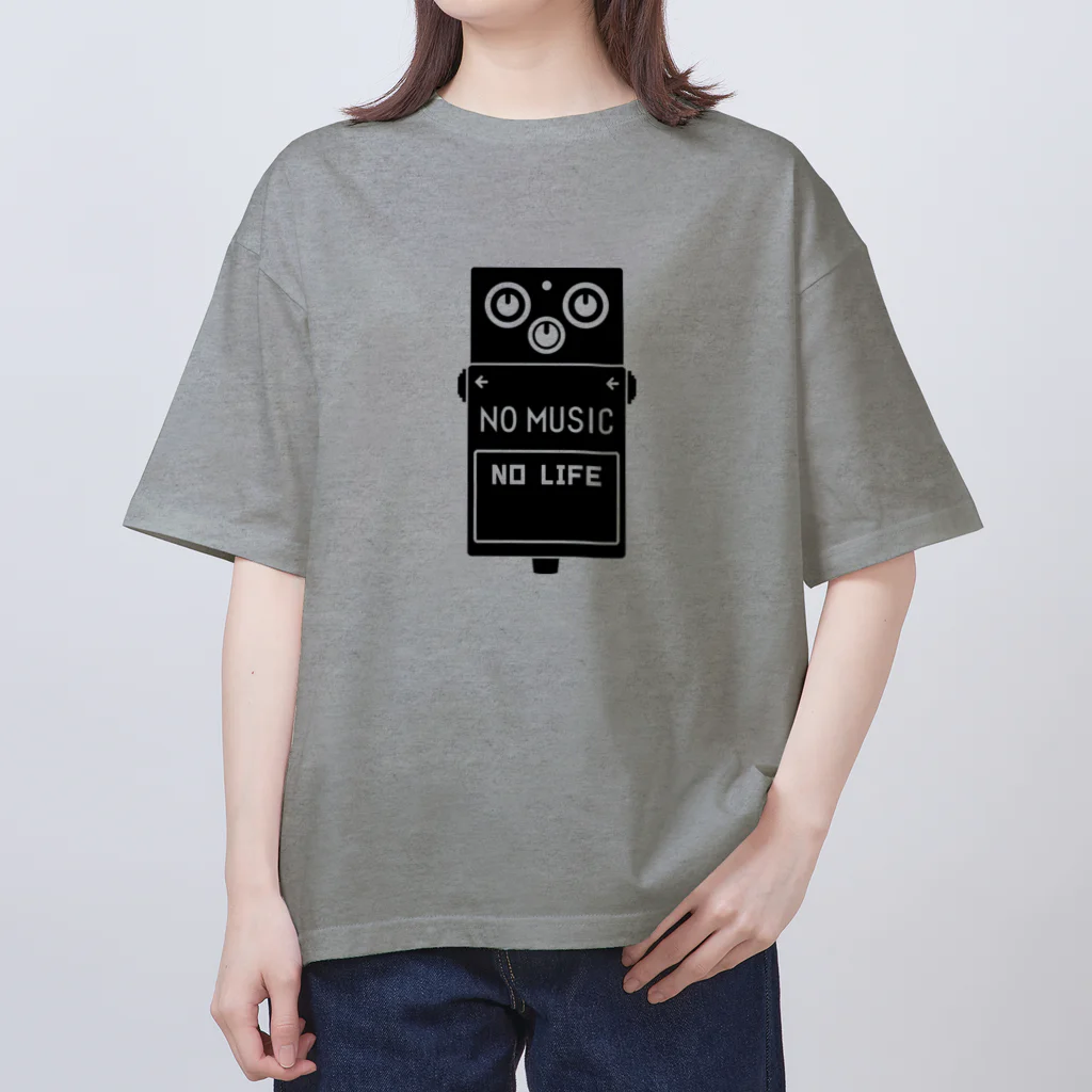 QUQU_WORKSのノーミュージックノーライフ エフェクターデザイン ブラック Oversized T-Shirt
