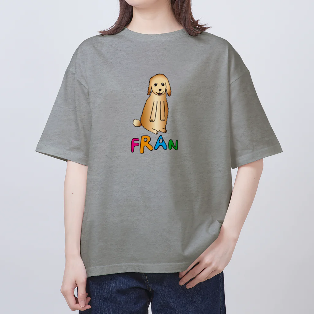 水色プリントの愛しのフランフラン♪ オーバーサイズTシャツ