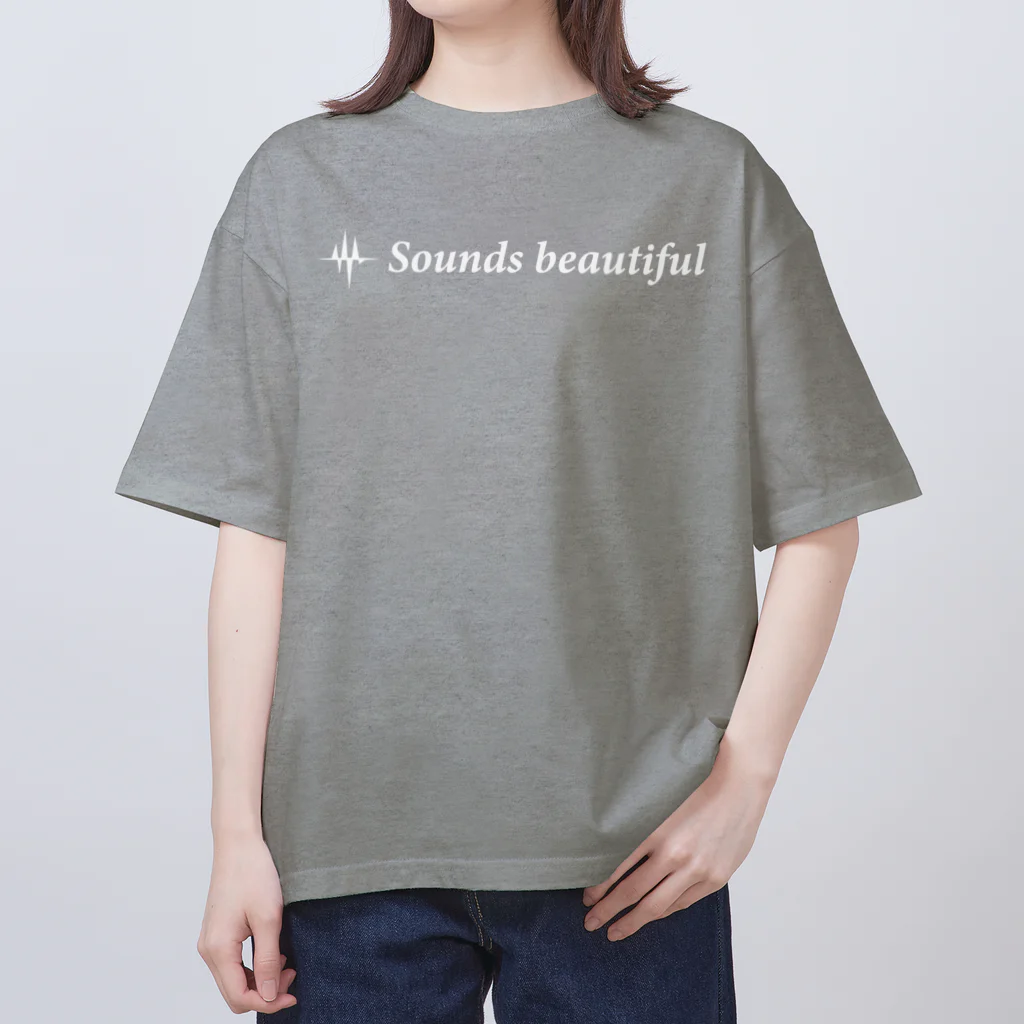大賀ギタースクール - オフィシャルストアのSounds beautiful Tシャツ(ホワイトロゴ) Oversized T-Shirt