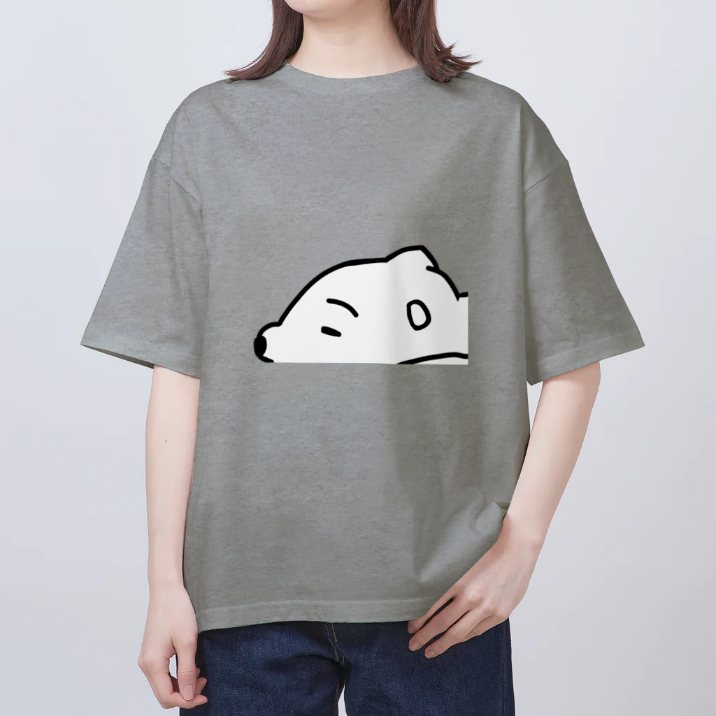 ラクガキ絵のだれてる白い生き物 オーバーサイズTシャツ