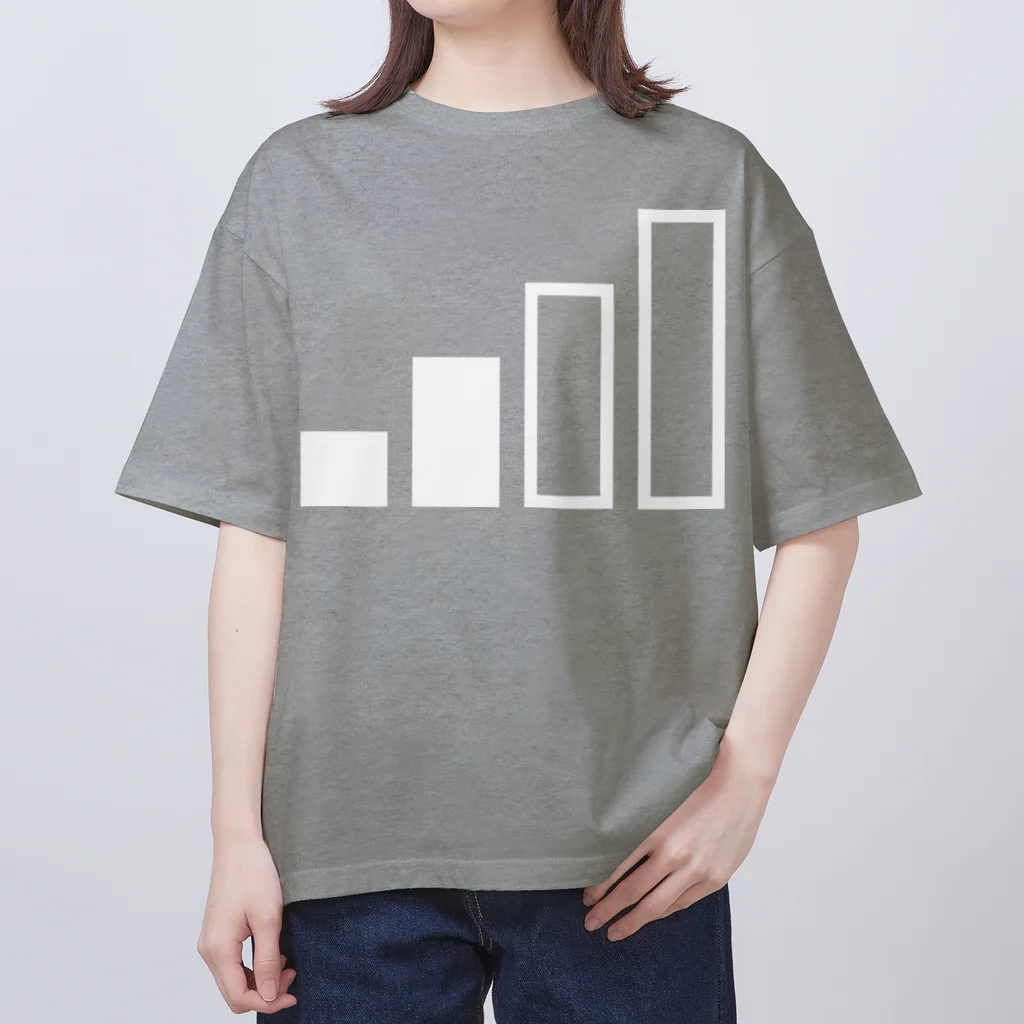 PyriteDesignのアンテナ2本【Tシャツ】【前面いっぱい】【デザイン色：白】 Oversized T-Shirt