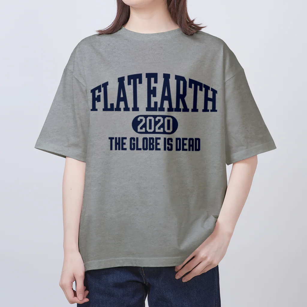 Mappila SHOPのカレッジ風(ネイビー)　フラットアース FLATEARTH Oversized T-Shirt