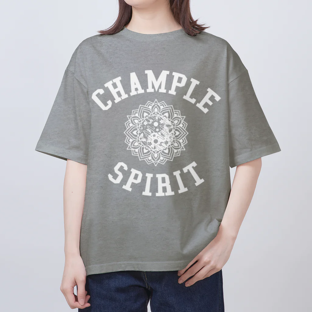 LEELA 〜 official shop 〜のCHAMPLE SPIRIT 〈ホワイトプリント〉 オーバーサイズTシャツ