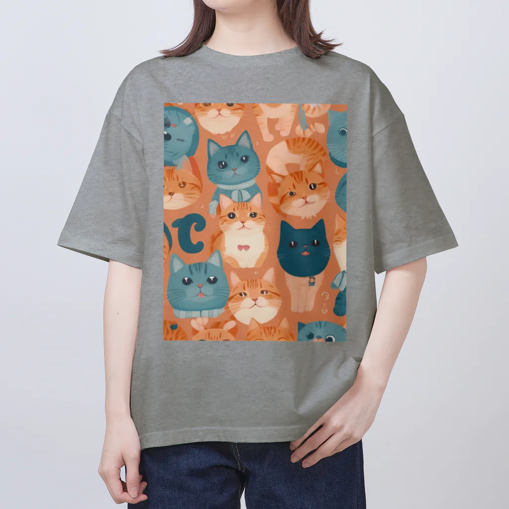 aokitaの少し不思議なねこのアート Oversized T-Shirt