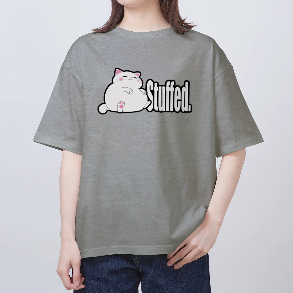 TMJ worksのぐうたら白猫。stuffed. オーバーサイズTシャツ