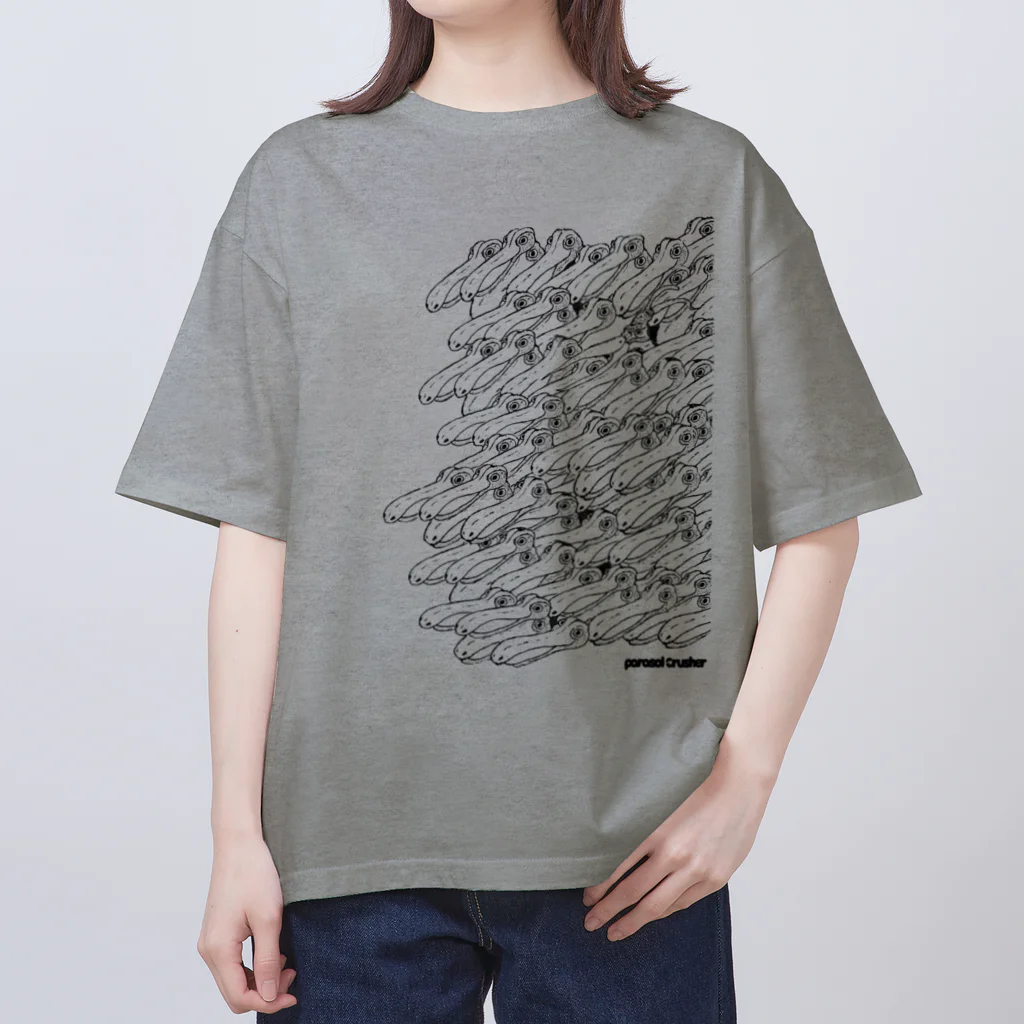 Parasol Crusherの群れ (黒) オーバーサイズTシャツ