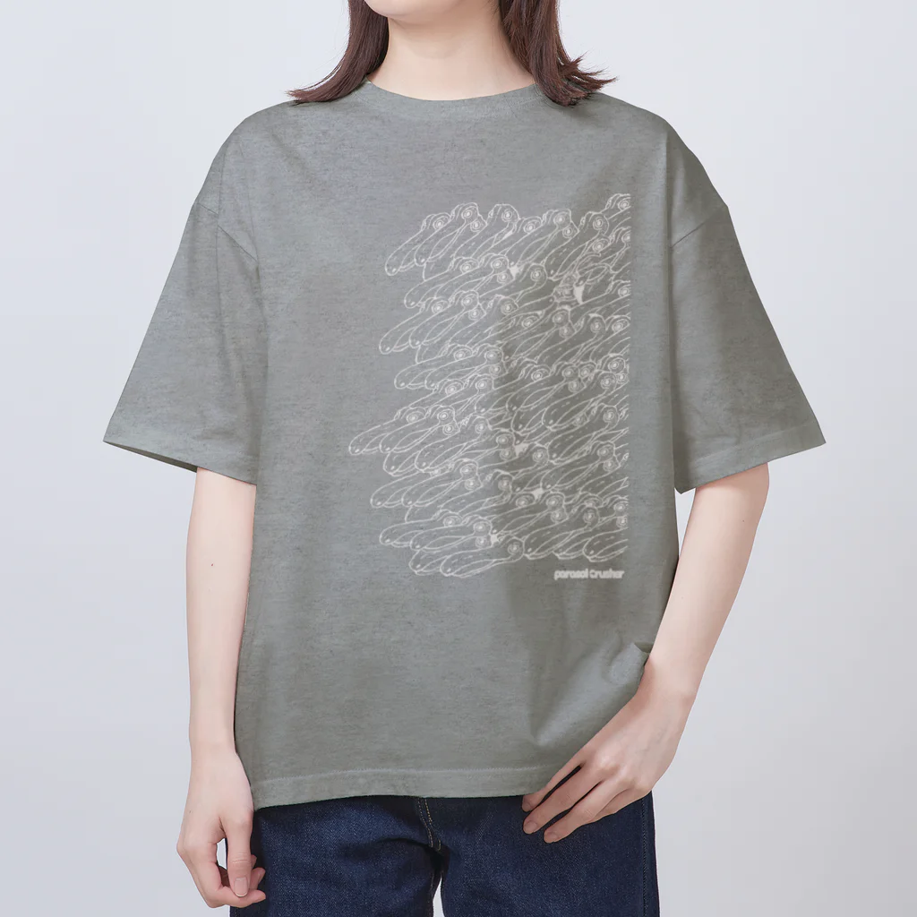 Parasol Crusherの群れ (白) オーバーサイズTシャツ