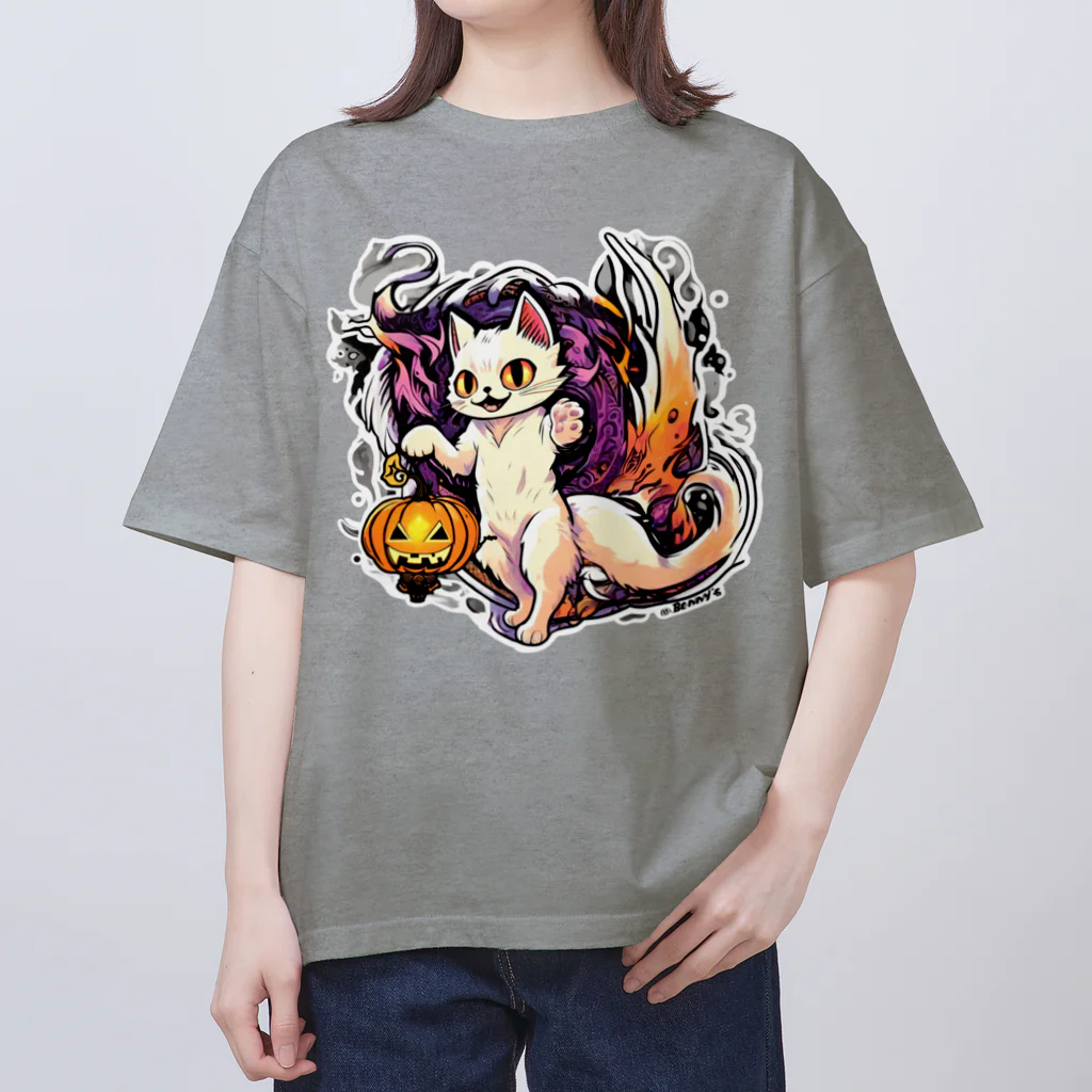 BENNY’S SHOPの化け猫さん（白背景） Oversized T-Shirt