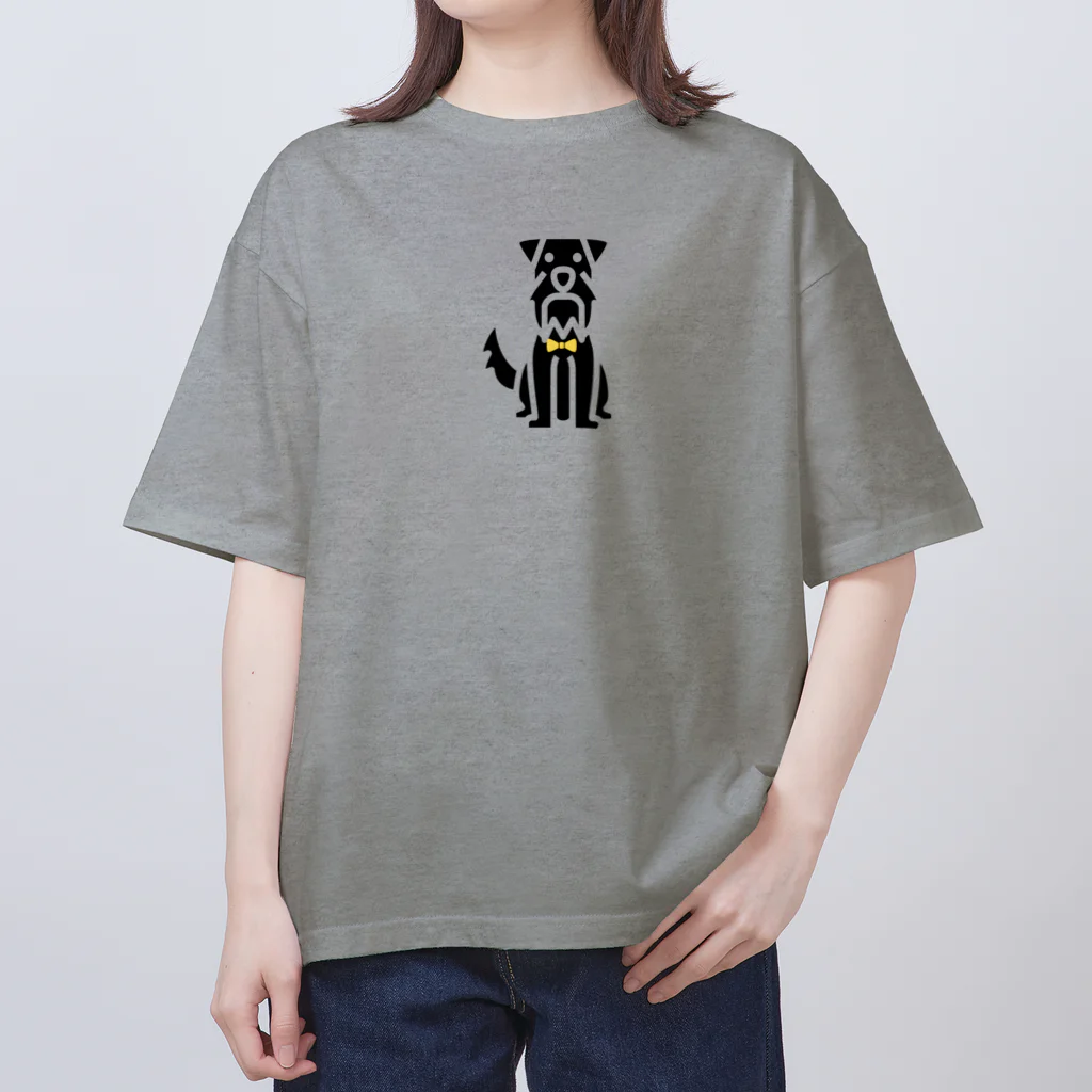 のあとバロン🐾のミニチュアシュナウザー  ブラック オーバーサイズTシャツ