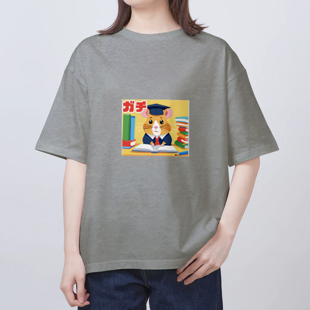 HiStory-jinのアーモンド好きのハムスターココちゃんのガチ オーバーサイズTシャツ