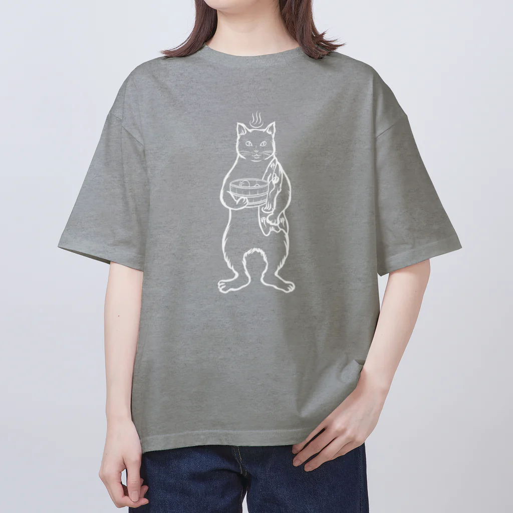 Metime Designs ☆ みぃたいむデザインの♨ふろねこ♨〈前後プリント〉 Oversized T-Shirt