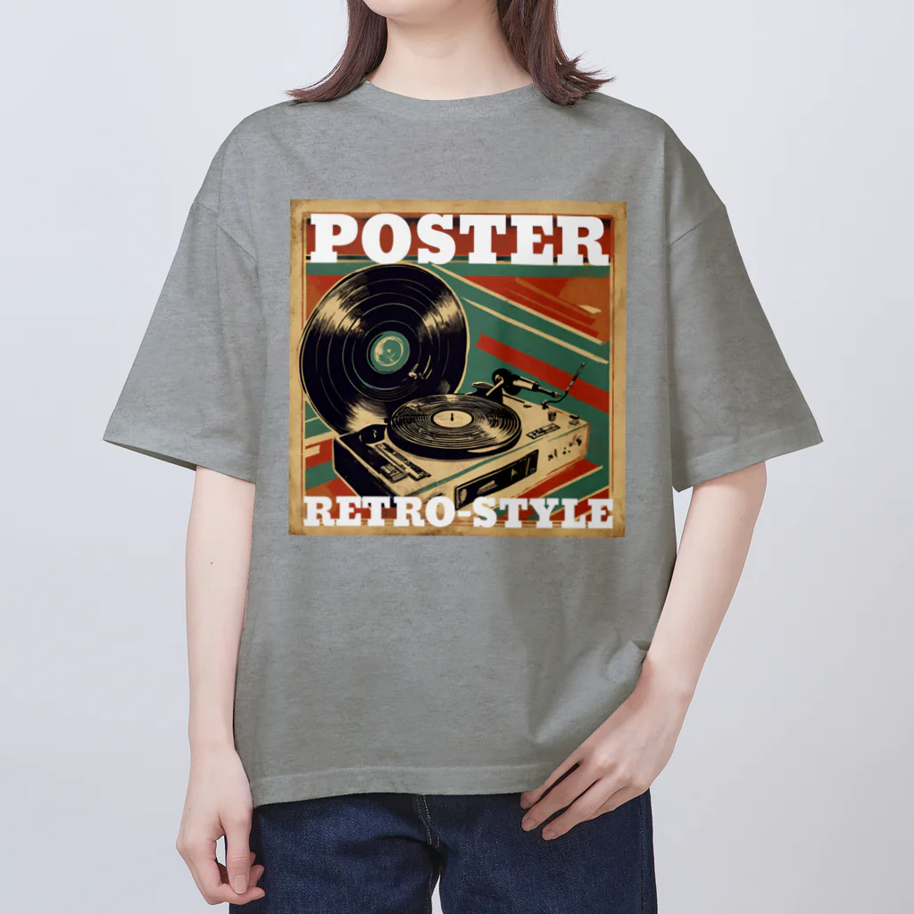 kazu_gのレトロ風ポスター（レコード） Oversized T-Shirt