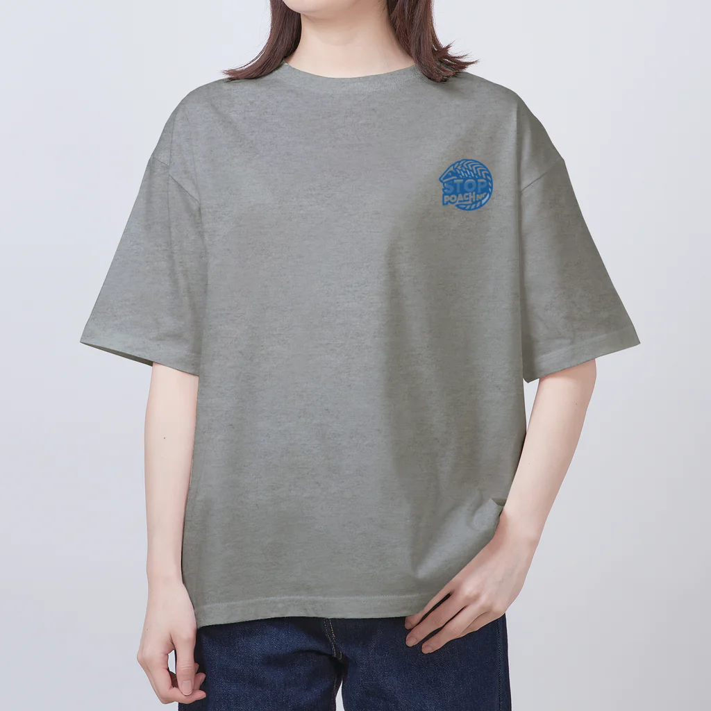 STOP POACHNGのSTOP POACHNG(blue) Oversized T-Shirt