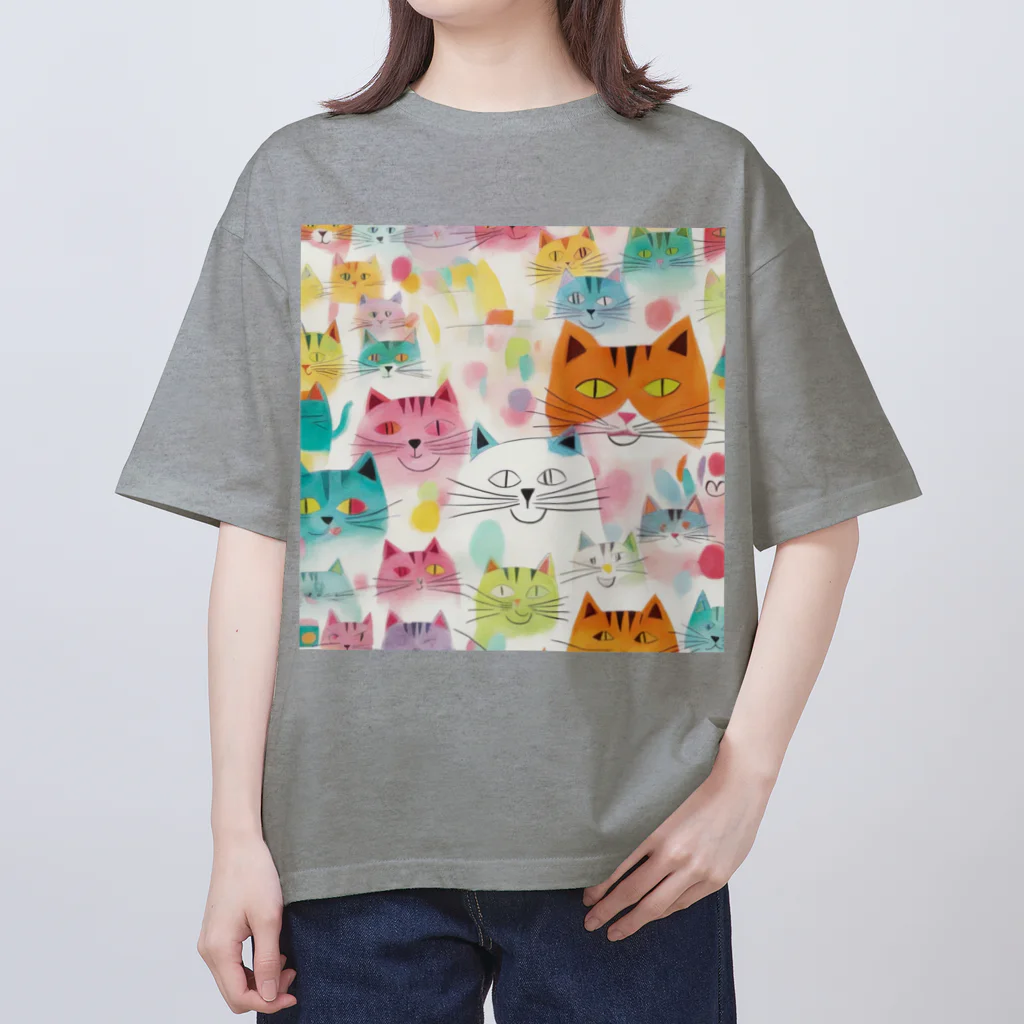 F2 Cat Design Shopのbeloved cats 002 オーバーサイズTシャツ