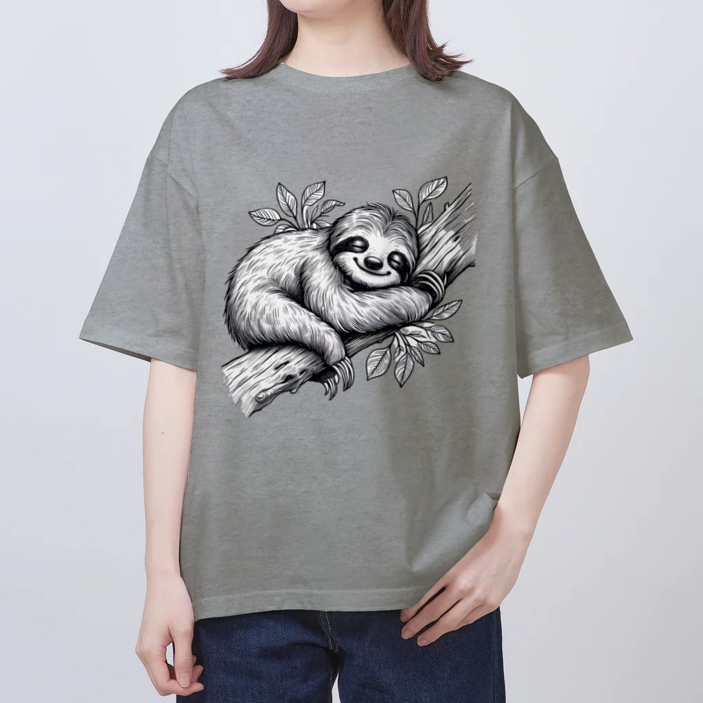 紅藤コミミズクのナマケモノ オーバーサイズTシャツ