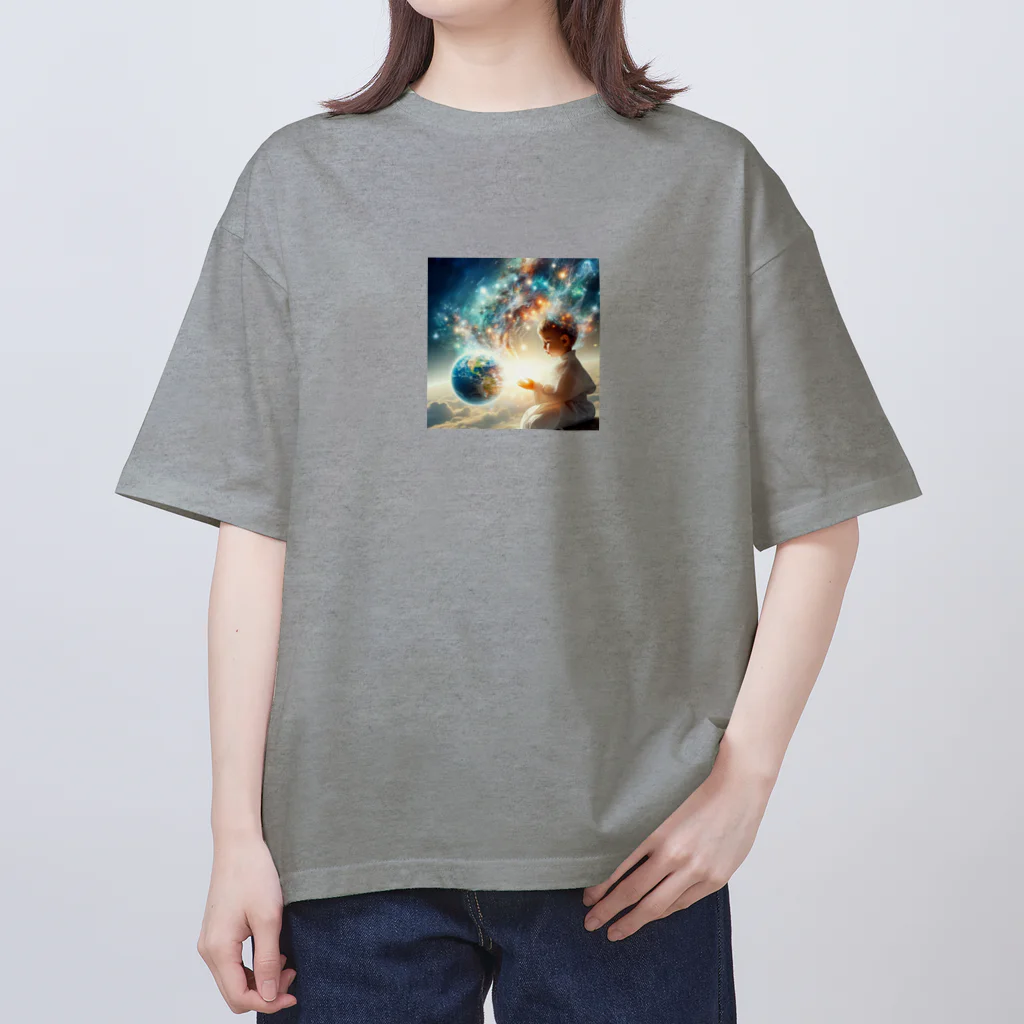 太陽の手の地球への愛 Oversized T-Shirt