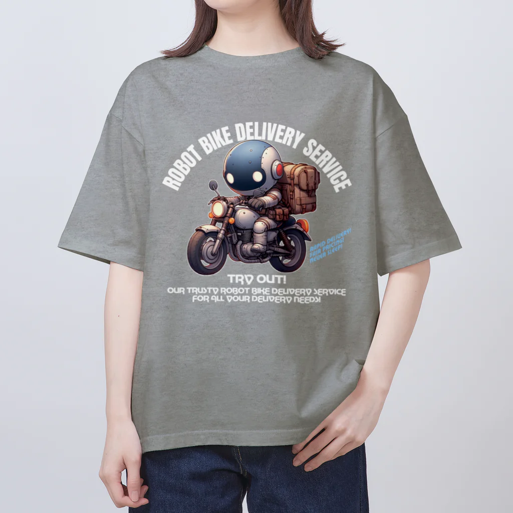 kazu_gのロボットバイク便(濃色用) Oversized T-Shirt