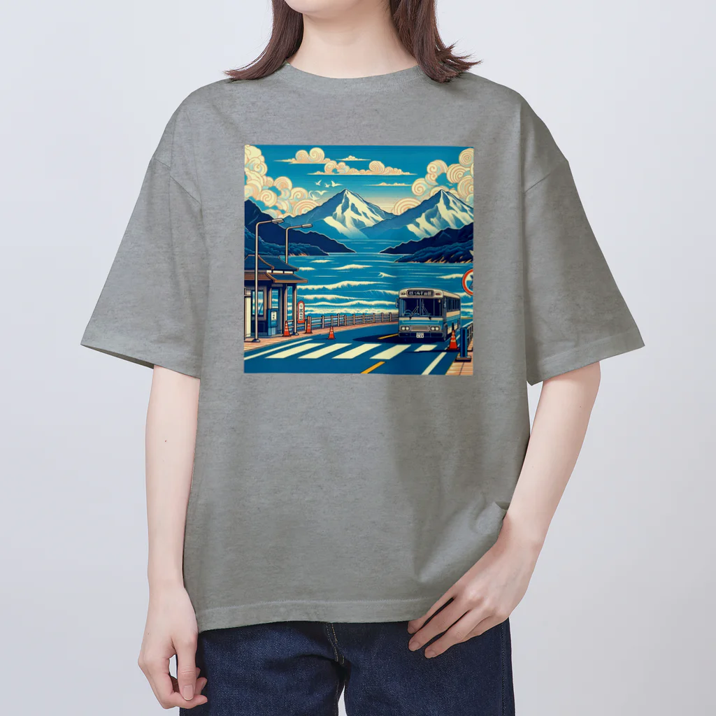 日本の風景 COOL JAPANの日本の風景:夏にバス旅行、ｊapanese scenery: Bus trip in summer オーバーサイズTシャツ