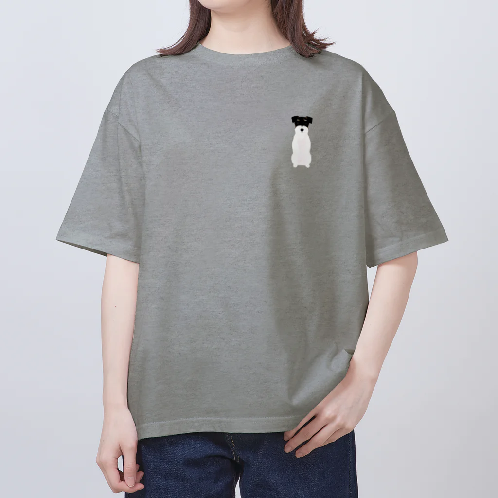 ジャックラッセルテリアのお店のトライカラー（ワンポイント) Oversized T-Shirt