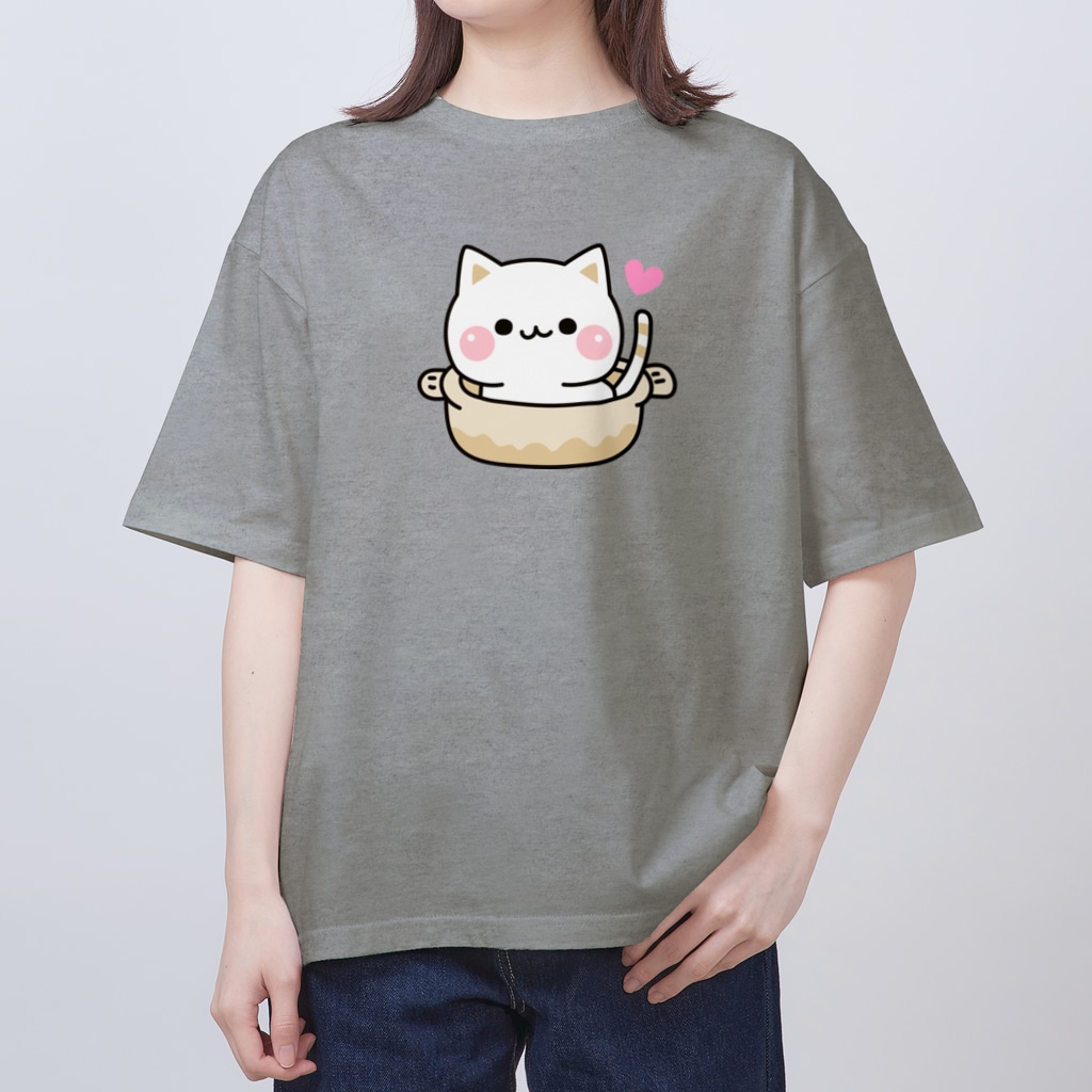 DECORの気づかいのできるネコ　ねこ鍋 Oversized T-Shirt