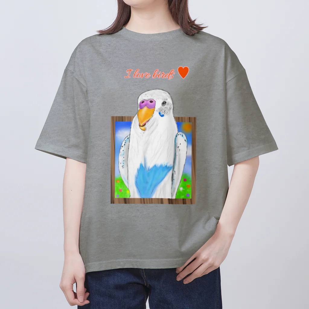 Lily bird（リリーバード）のどーん！とピーコちゃん ロゴ入り① オーバーサイズTシャツ