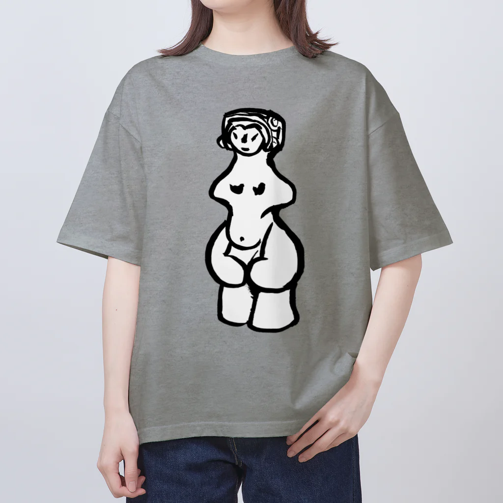 工房ＨＡＮＺＯＵの前面(片面)プリント　縄文のビーナスさん　土偶シリーズ Oversized T-Shirt