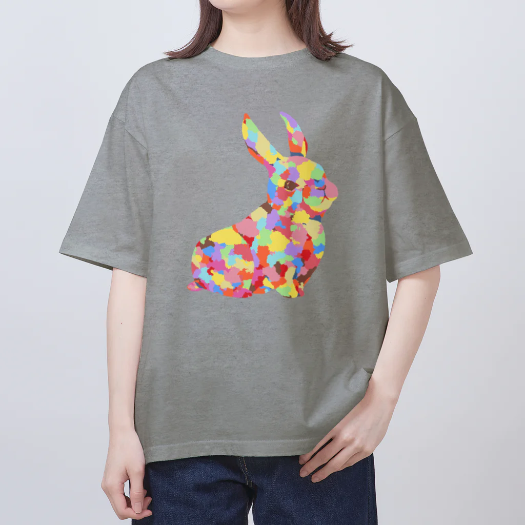 meiroのカラフルなウサギ オーバーサイズTシャツ