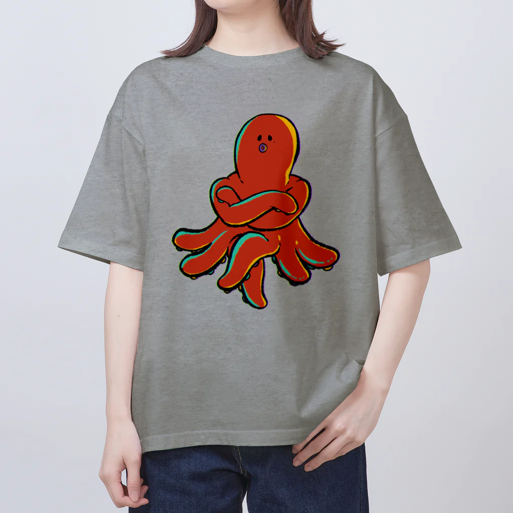 愉快レトロ雑貨屋★39太郎の威張りん坊のたこチャン Oversized T-Shirt