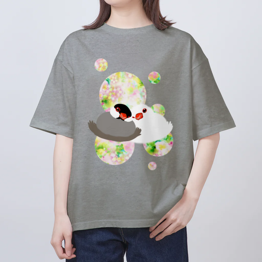 Lily bird（リリーバード）のとろける文鳥ず2 オーバーサイズTシャツ