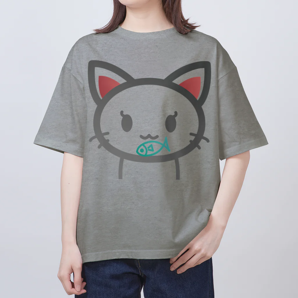 ヨープキャンが気になったの尻猫　かわいい Oversized T-Shirt