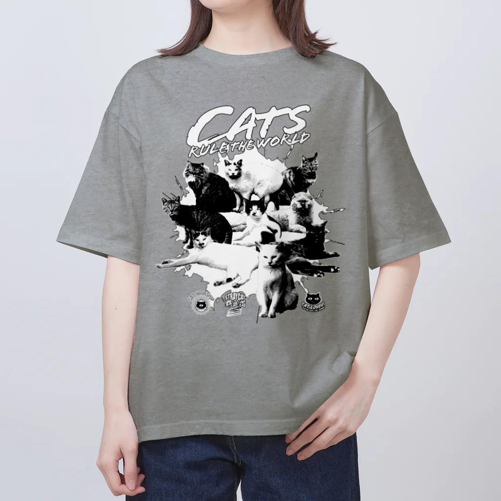 LONESOME TYPE ススの猫が世界を支配する（黒） オーバーサイズTシャツ