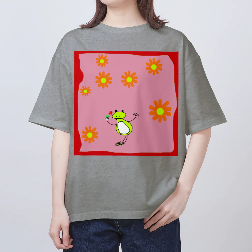 あるてみらのカエルちゃんと昭和テイスト Oversized T-Shirt