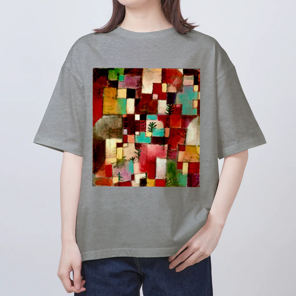 世界の絵画アートグッズのパウル・クレー《レッドグリーンとバイオレットイエローのリズム》 オーバーサイズTシャツ