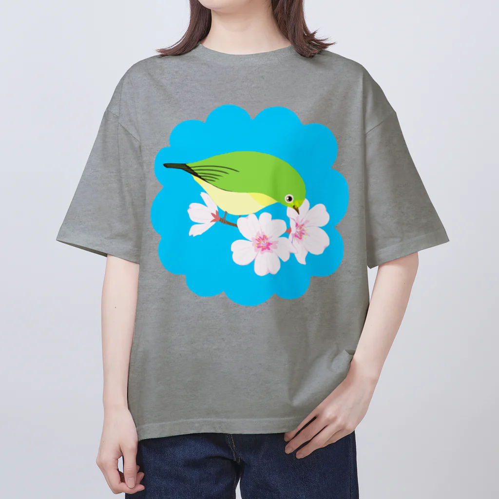 LalaHangeulの桜とメジロさん Oversized T-Shirt
