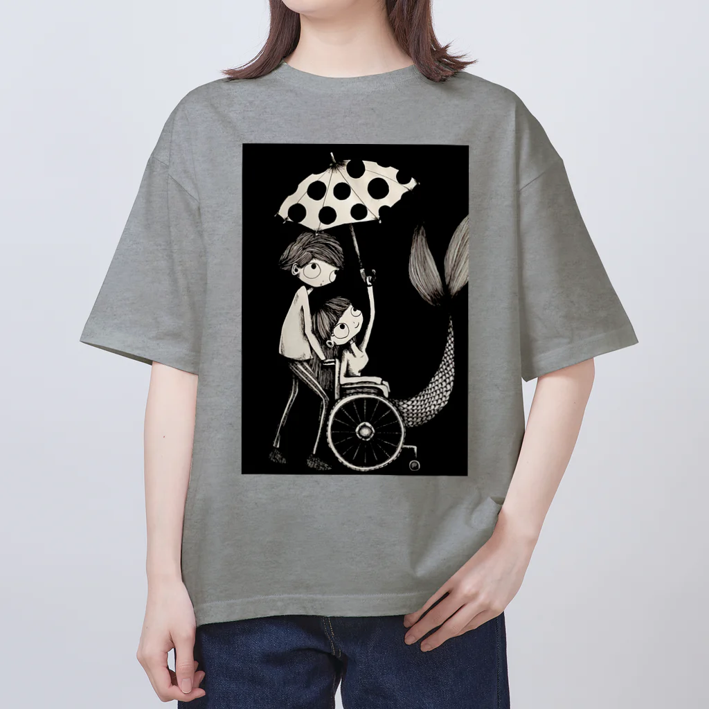 mermaidの雨の日の人魚 オーバーサイズTシャツ