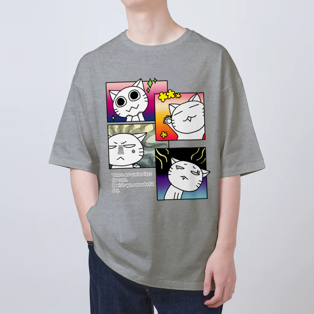 ばんちゃ🐱にゃんこ恩返しショップの喜怒哀楽のにゃんこ Oversized T-Shirt