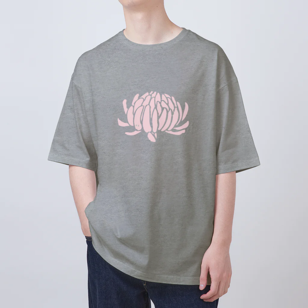 おばけ植物園のおばけ花（キク）ピンク オーバーサイズTシャツ